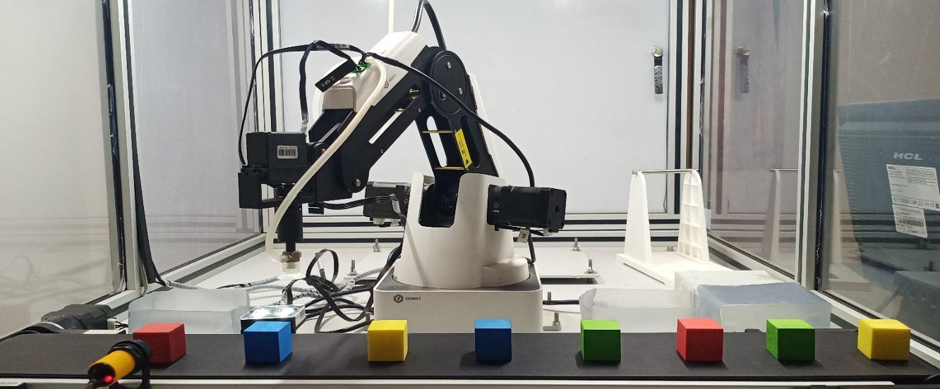 Industrial robot arm image from Wikimedia Commons